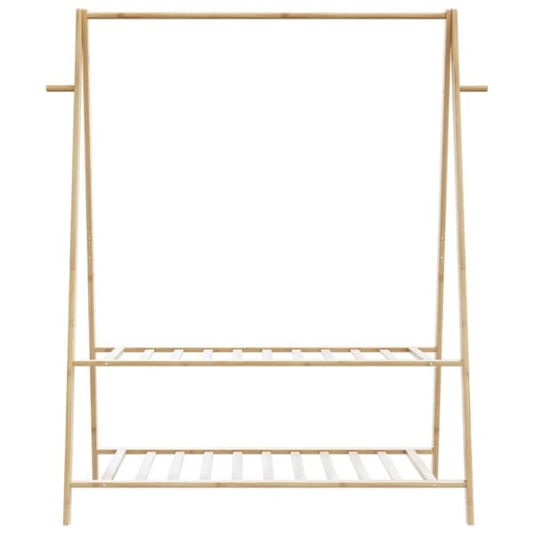 vidaXL Klesstativ med hyller 132x45,5x150,5 cm bambus