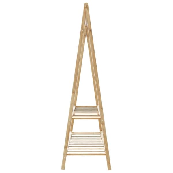 vidaXL Klesstativ med hyller 132x45,5x150,5 cm bambus