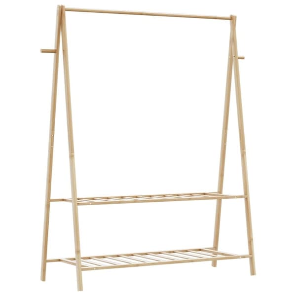 vidaXL Klesstativ med hyller 132x45,5x150,5 cm bambus