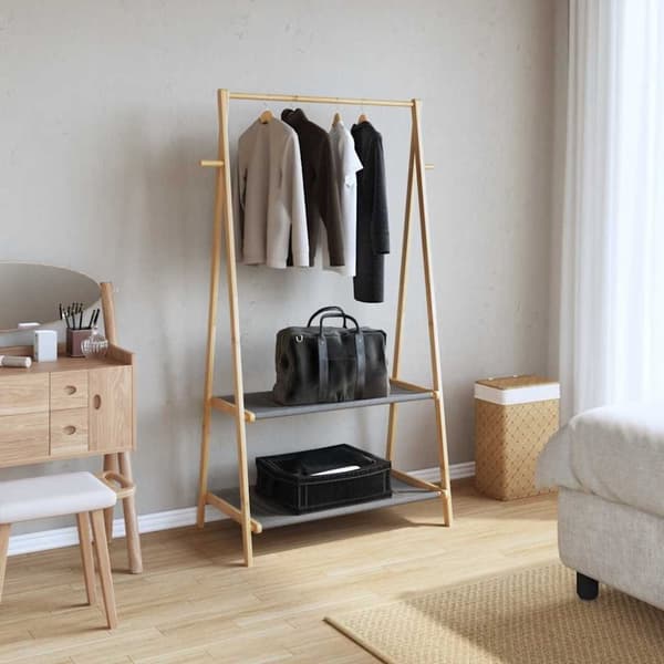 vidaXL Klesstativ med hyller 96x45,5x150,5 cm bambus