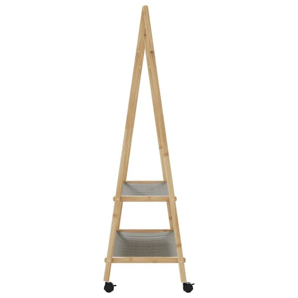 vidaXL Vaateteline hyllyillä ja pyörillä 96x45,5x155,5 cm bambu