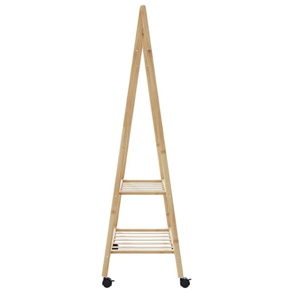 vidaXL Vaateteline hyllyillä ja pyörillä 96x45,5x155,5 cm bambu