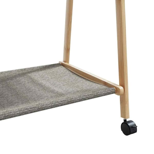 vidaXL Klädställ med hyllor och hjul 96x45,5x155,5 cm bambu