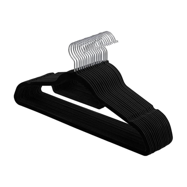 Lot de 20 cintres revêtement velour noir