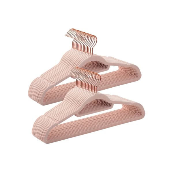 Kleerhangers - Velvet - Set av 30 - Anti -Slip - Rotable Hook - Pink