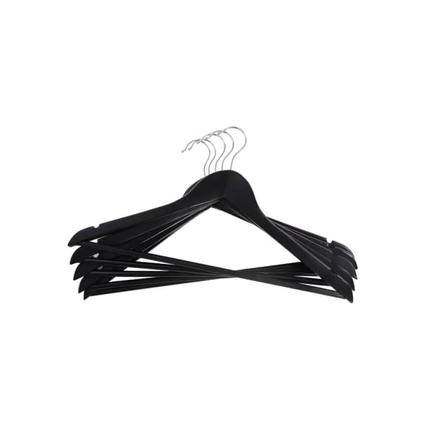 Kleerhangers - Sæt på 10 - Solid Wood - Anti -Lip - Sort
