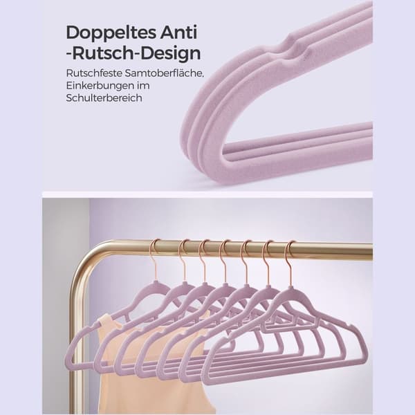 Kleerhangers - Velvet - Set of 50 - Soft Purple