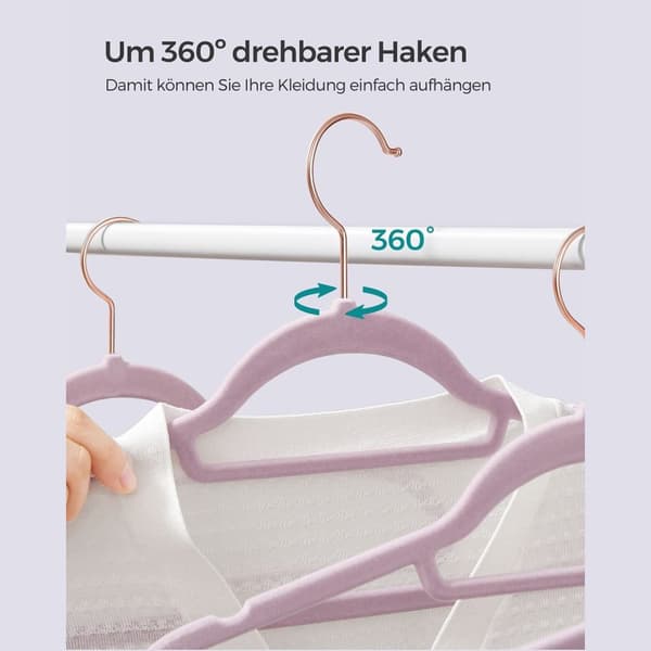 Kleerhangers - Velvet - Set of 50 - Soft Purple