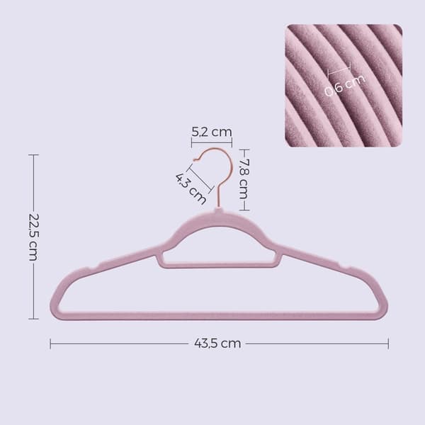 Kleerhangers - Velvet - Set of 50 - Soft Purple