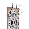Miniatyrbild 3 av 6: Väggmonterad klädhängare med 6 krokar FAMILY RULES 120x40 cm