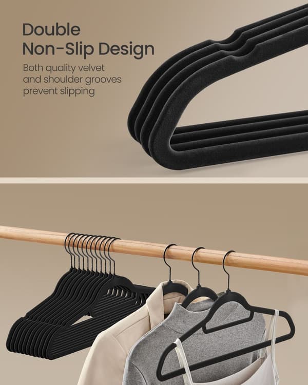 Kleerhangers - Sæt på 50 - 43,5 cm lang - sort
