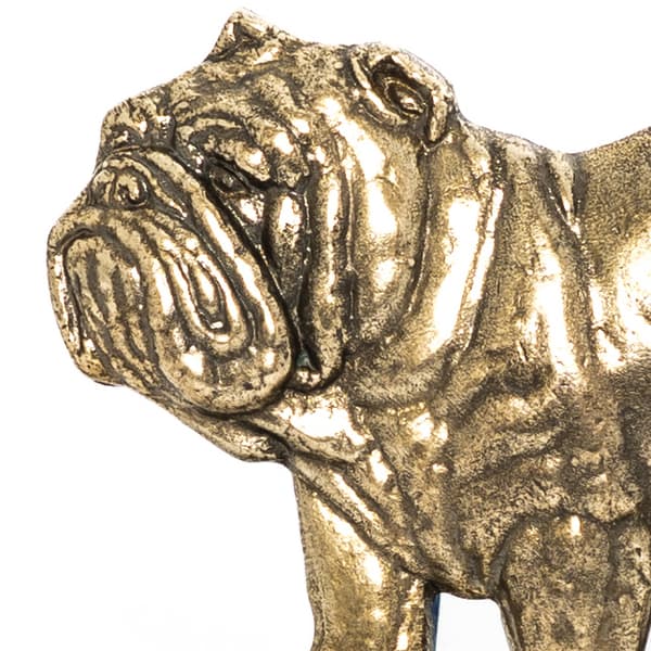 Engelsk bulldog, Bulldog I - nøgleophæng med hund, messingholder til hundetilbehør, elegant halludsmykning af Art-Dog