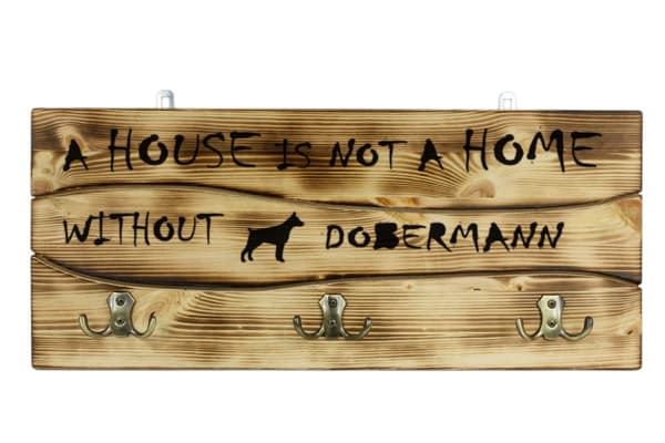 Doberman, Dobermann - tøjbøjle med hund, medaljeudstilling, boligdekoration af Art-Dog