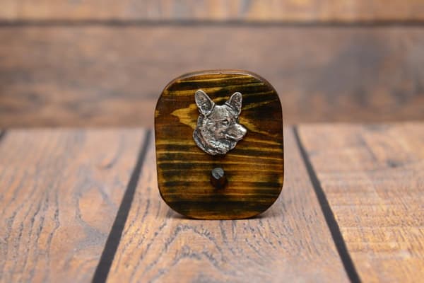 Cardigan Welsh Corgi - koppelhängare, medaljhängare med hund, nyckelkrok av Art-Dog