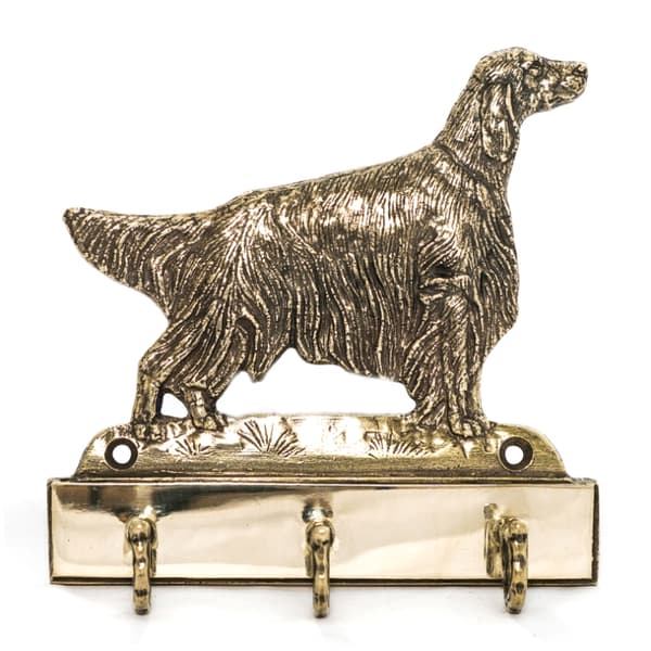 Engelsk Setter, Laverack - nøgleophæng med hund, messingholder til hundetilbehør, elegant halludsmykning af Art-Dog