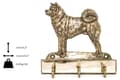 Miniatyrbillede 2 af 6: Akita, Akita Inu - nøgleophæng med hund, messingholder til hundetilbehør, elegant halludsmykning af Art-Dog