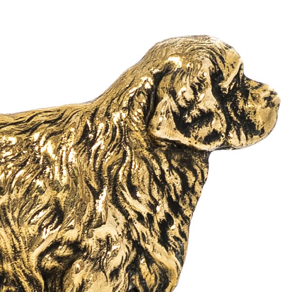 Clumber Spaniel - nøgleophæng med hund, messingholder til hundetilbehør, elegant halludsmykning af Art-Dog