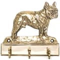Pikkukuva 3 / 6: Ranskanbulldoggi - avaimenperä koiran kanssa, messinkipidike koiratarvikkeille, elegantti Art-Dogin hallin koristelu