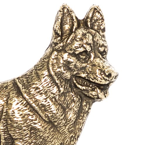 Schæferhund, Alsace - nøgleophæng med hund, messingholder til hundetilbehør, elegant halludsmykning af Art-Dog
