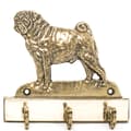 Miniatyrbild 3 av 7: Mops, Mops, Carlin - nyckelhängare med hund, mässingshållare för hundtillbehör, elegant halldekoration av Art-Dog