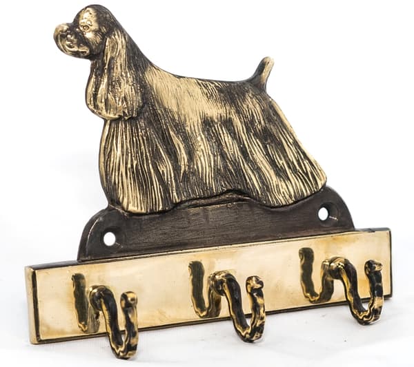 American Cocker Spaniel - nøgleophæng med hund, messingholder til hundetilbehør, elegant halludsmykning af Art-Dog