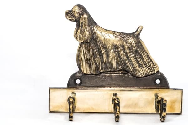 American Cocker Spaniel - nøgleophæng med hund, messingholder til hundetilbehør, elegant halludsmykning af Art-Dog