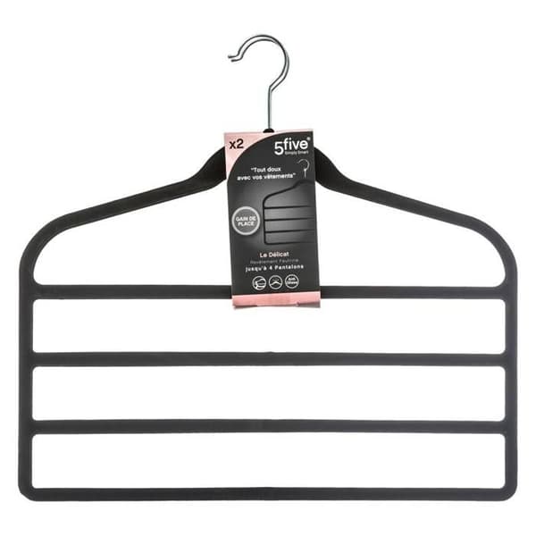 Byxor klämmor - FIVE - Paket med 2 - Svart filt - Nutida - ABS och nylon