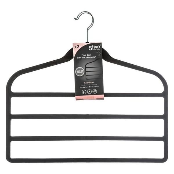 Byxor klämmor - FIVE - Paket med 2 - Svart filt - Nutida - ABS och nylon
