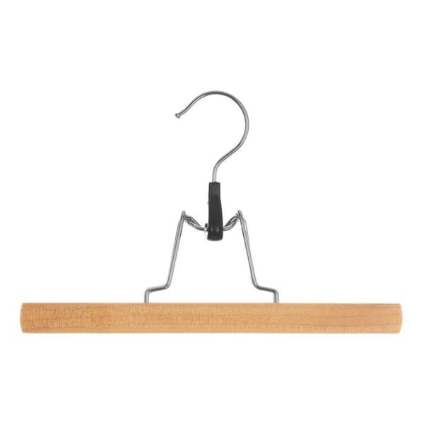 Klädhängare med klämmor - FIVE - Massivt trä - Set om 3 - Mått 25x2.2x16 cm - Vikt 0.33 kg