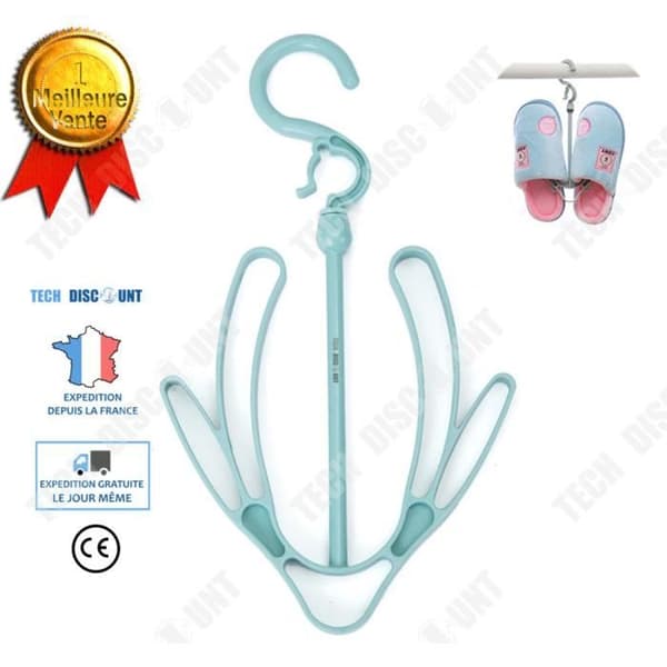 TD® Hängare Baby Barn Plast Vuxna Byxor Klämma Platssparande Skor Strumpor Roterande garderob Organizer Torkning