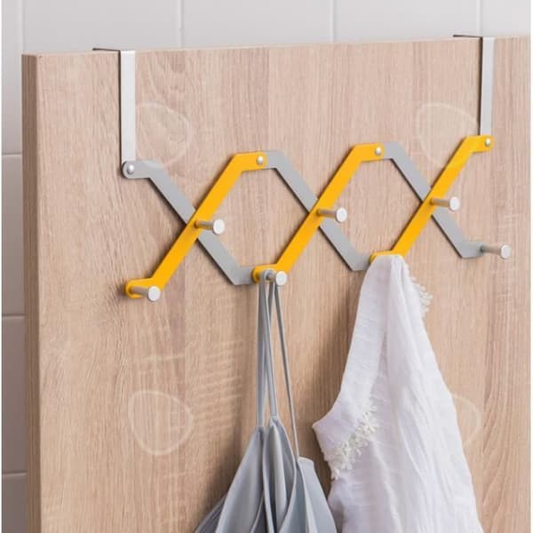 CONFO® Tjock tvåfärgad krok infällbart system bakom dörren sju krokar installation rakt hängande kläder hatt cr