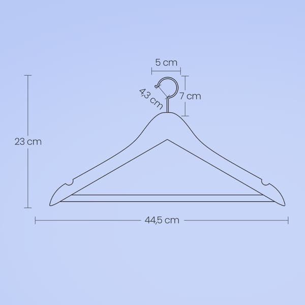 Træbeklædningsbøjler - Sæt med 10 - Solid træ - Elegant design