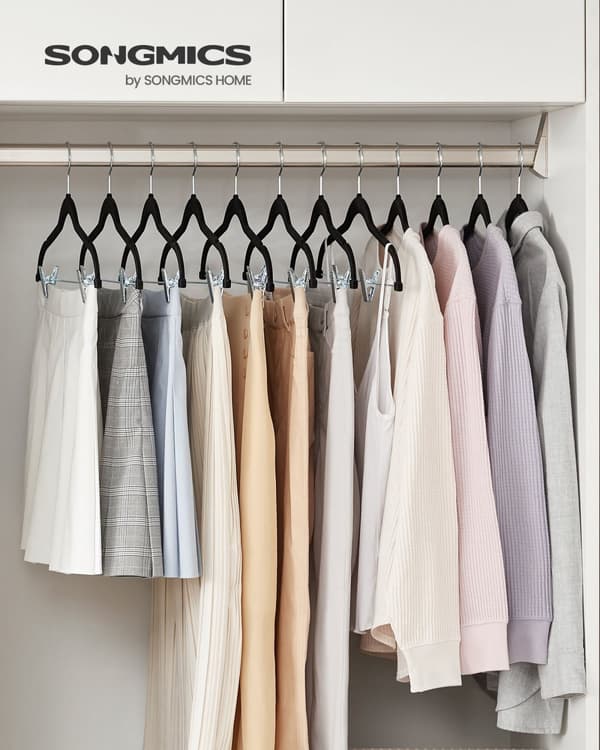 Kleerhangers - Velvet - Sæt på 20 - Space -bølger - Sort