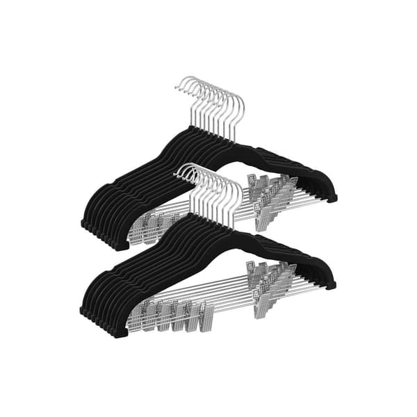 Kleerhangers - Velvet - Sæt på 20 - Space -bølger - Sort