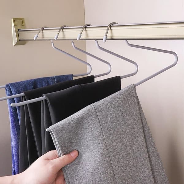 5-Pack Galge/Byxgalgar i Metall, Klädhängare Platsbesparande Design, Öppna Krokar Organizer