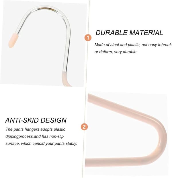 5-Pack Galge/Byxgalgar i Metall, Klädhängare Platsbesparande Design, Öppna Krokar Organizer