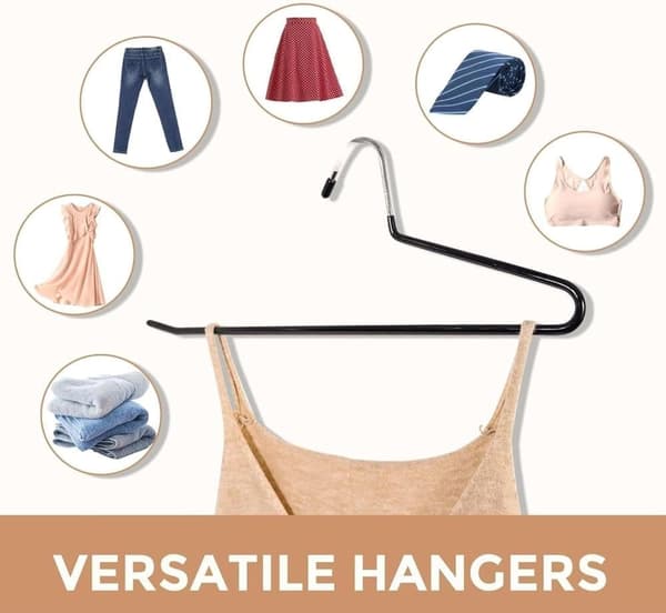 5-Pack Galge/Byxgalgar i Metall, Klädhängare Platsbesparande Design, Öppna Krokar Organizer