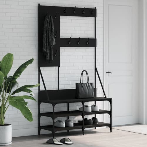 Klädställning med skoförvaring svart 100x40x184 cm