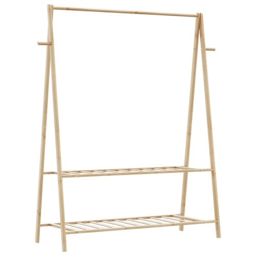 Klädställ med hyllor 132x45,5x150,5 cm bambu