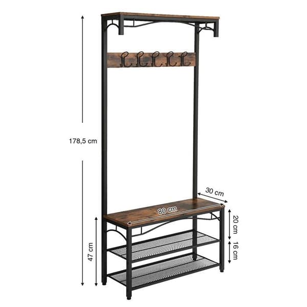 Klädhängare - OSKAR - HSR45BX - Rustik brunt - Metall - Unisex