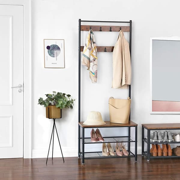 Stående bøjle metal birk stativ JH-621 70 x 32 x 175 cm