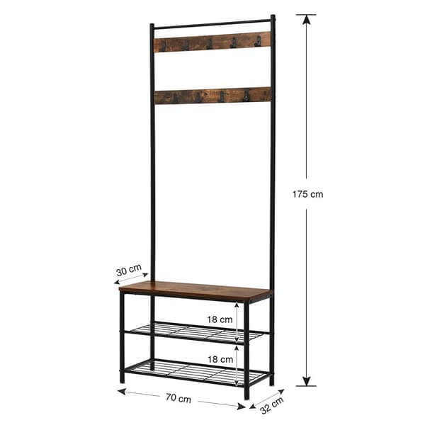 Stående bøjle metal birk stativ JH-621 70 x 32 x 175 cm