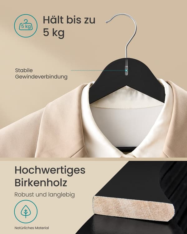 Sæt med 30 træ vedhæng med 360 ° roterende kroge, blæk sort