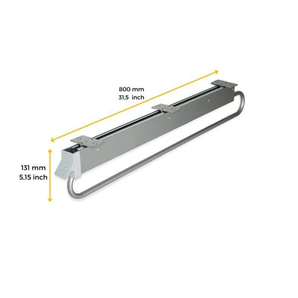 Utdragbart klädställ - EMUCA - Själv - 800mm - Stål och plast - Metallic grå