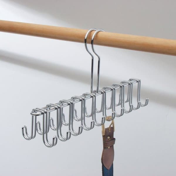 Bältes- och slipshängare - InterDesign - Kromad metall - Garderobsförvaring - Modern design