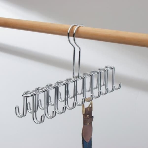 Bältes- och slipshängare - InterDesign - Kromad metall - Garderobsförvaring - Modern design