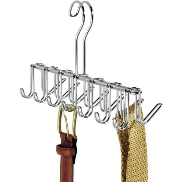Bältes- och slipshängare - InterDesign - Kromad metall - Garderobsförvaring - Modern design