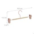 Miniatyrbild 4 av 6: Relaxdays Clip-hängare, set om 10, 2 clips, clips för byxor och kjolar, HxBxD: 11,5 x 30,5 x 3 cm, rosa/natur