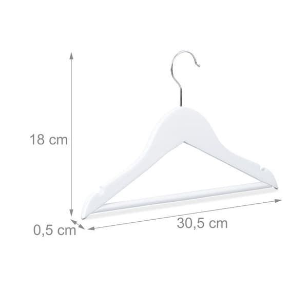 Relaxdays Trägalgar för barn set med 20 trägalgar 360° vridbar krok baby barn HxBxD: 18 x 30,5 x 0,5 cm, vit