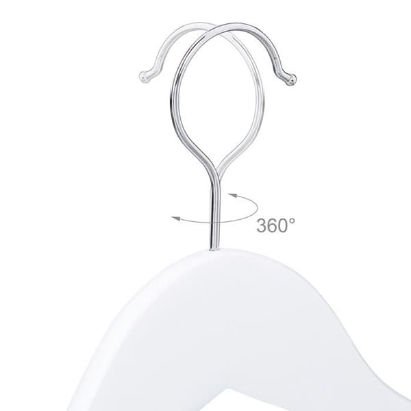 Relaxdays Trägalgar för barn set med 20 trägalgar 360° vridbar krok baby barn HxBxD: 18 x 30,5 x 0,5 cm, vit